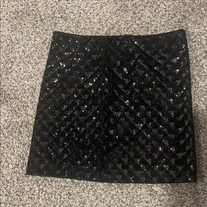 Black Sequin Mini Skirt
